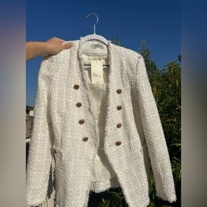 Tweed White Blazer Jacket